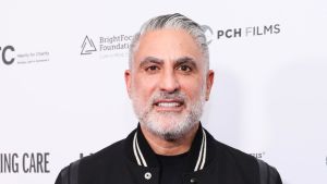 Reza Farahan attends the Los Angeles Premiere of "Taking Care" hosted by Seth Rogen and Lauren Miller Rogen at Harmony Gold Preview House on April 16, 2025 in Los Angeles, California