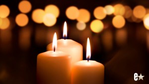 three candles burning