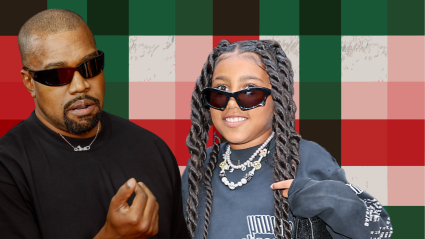 Kanye West Poses With Daughter North West in Sweet Family Christmas Photo