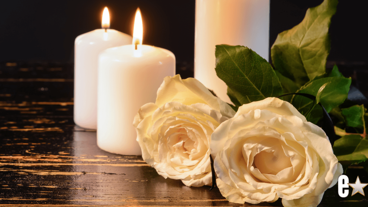 flowers and burning candles