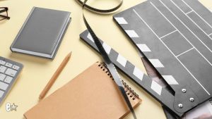 Notebooks and a clapperboard