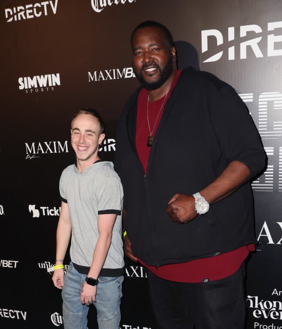 Jae Head (L) and Quinton Aaron attend Maxim Electric Nights presented by DIRECTV at City Market on February 12, 2022 