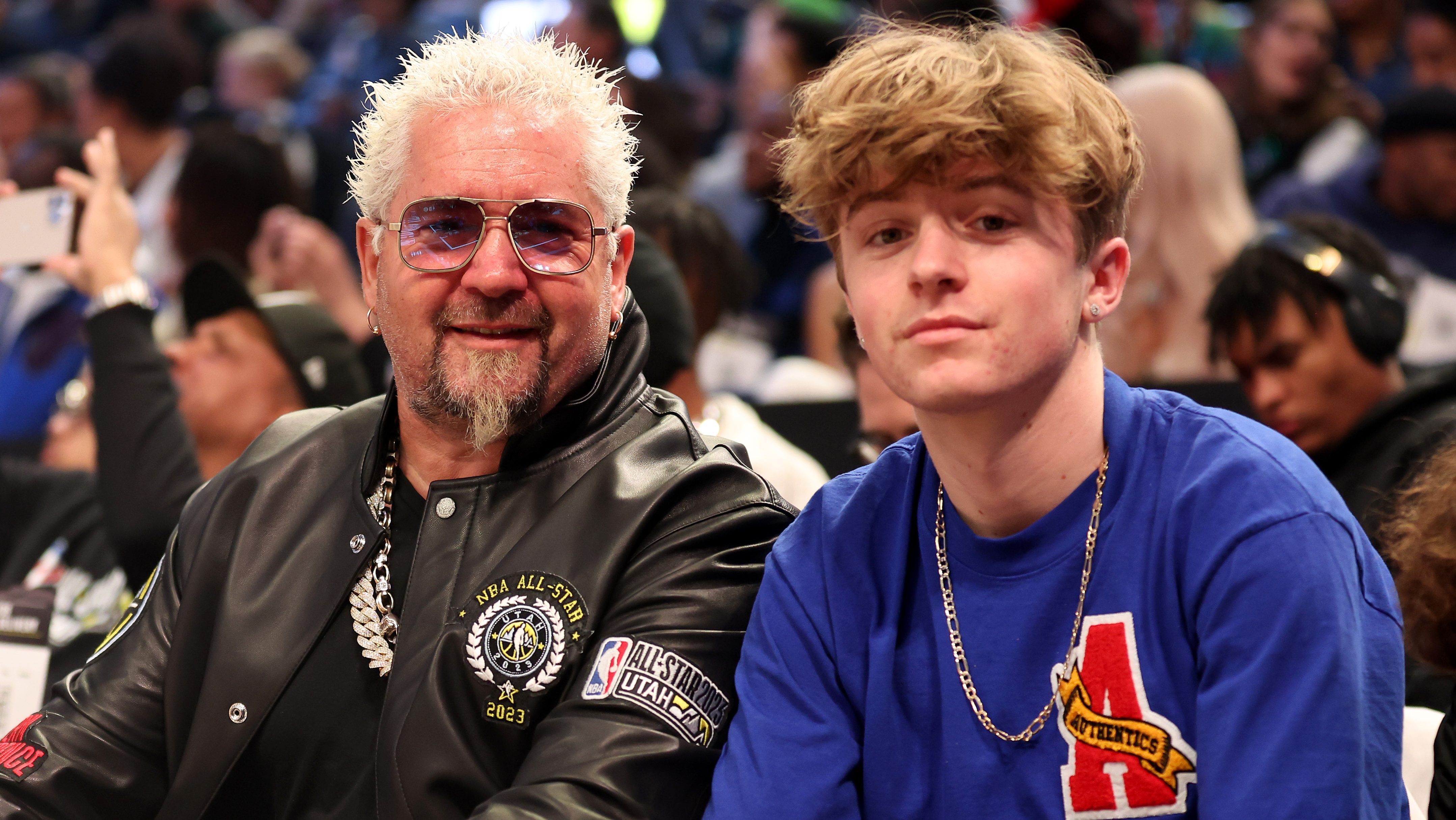 Guy Fieri and Ryder Fieri.