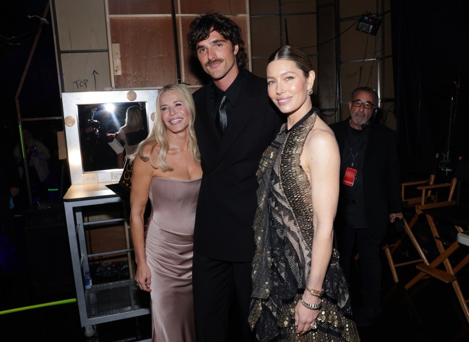Chelsea Handler, Jacob Elordi and Jessica Biel smiling
