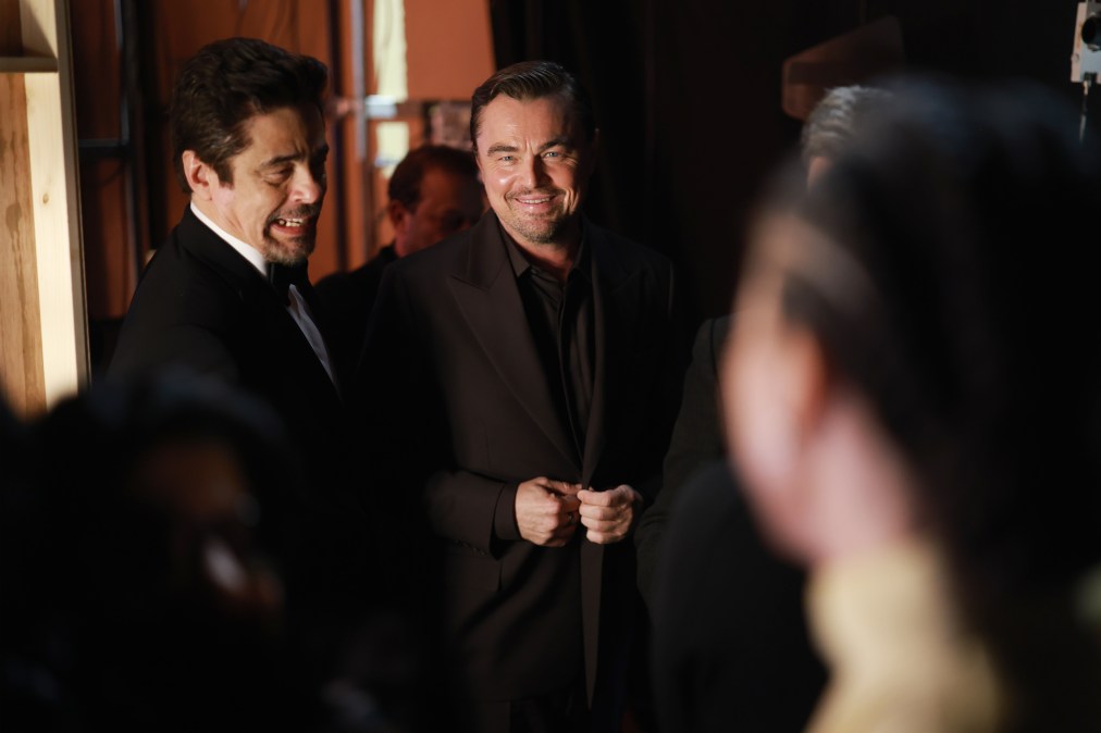 Benicio del Toro and Leonardo DiCaprio smiling