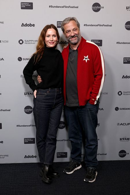 Leslie Mann and Judd Apatow attend "Paralyzed By Hope: The Maria Bamford" Premiere during the 2026 Sundance Film Festival
