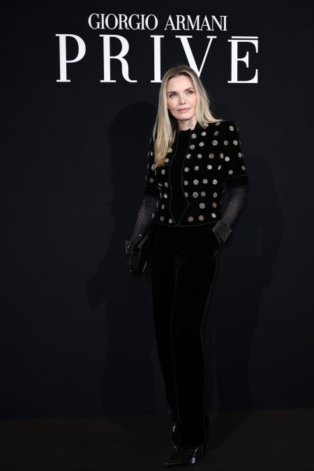 Michelle Pfeiffer attends Giorgio Armani Privé fashion show