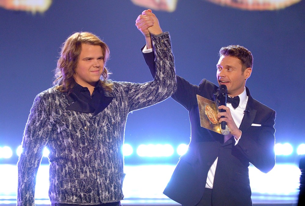 Ryan Seacrest and Caleb Johnson