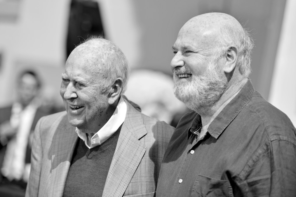 Honorees Carl Reiner (L) and Rob Reiner attend the Carl and Rob Reiner Hand and Footprint Ceremony