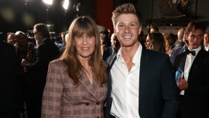 Terri Irwin and Robert Irwin smiling at an event
