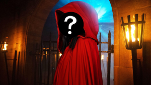 The Secret Traitor red cloak.