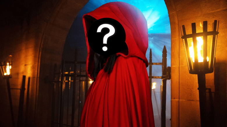 The Secret Traitor red cloak.