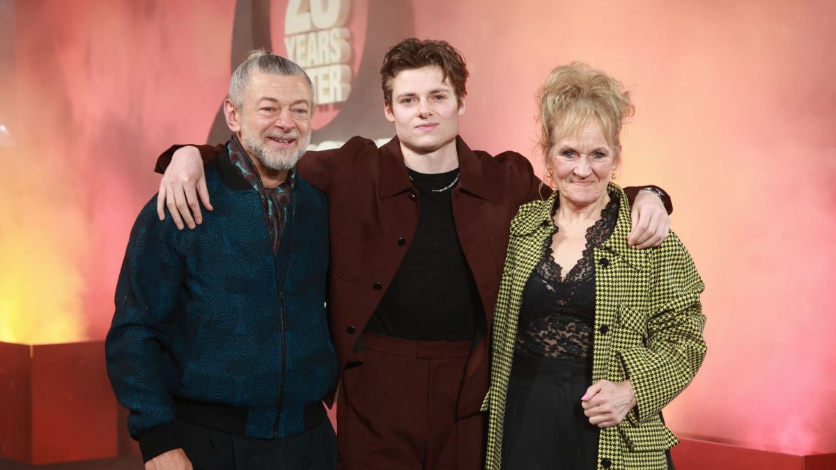 Andy Serkis with his wife, Lorraine, and their son Louis.