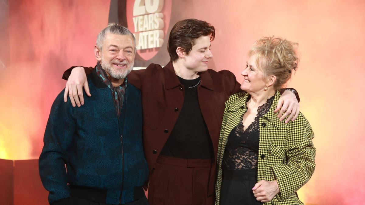 Andy Serkis with his wife, Lorraine, and their son Louis.
