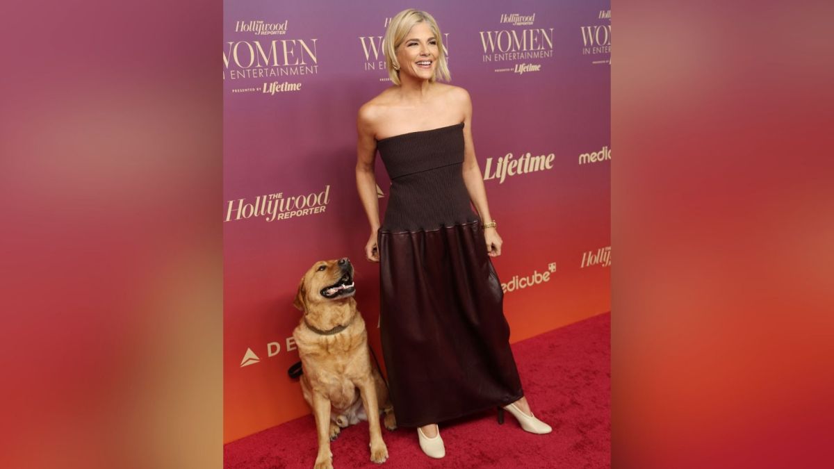 Selma Blair & her support dog, Scout.