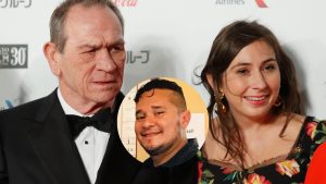 Tommy Lee Jones with Victoria Kafka Jones (Navek Ceja inset).