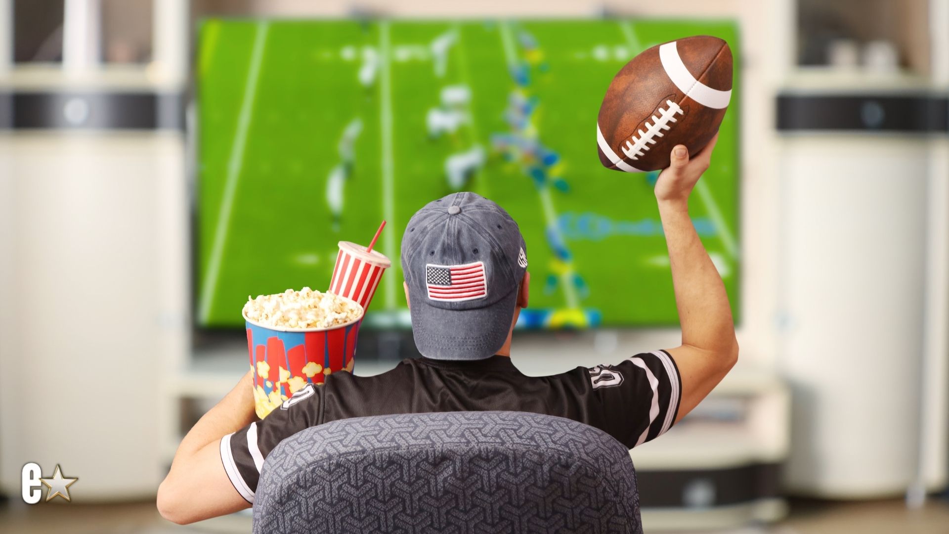 Fan watching football