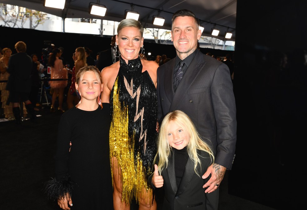 Willow Sage Hart, P!nk, Carey Hart, and Jameson Moon Hart&nbsp;attend the 2022 American Music Awards