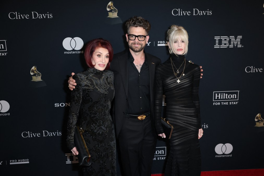 US TV personalities Sharon Osbourne, Jack Osbourne and Kelly Osbourne 
