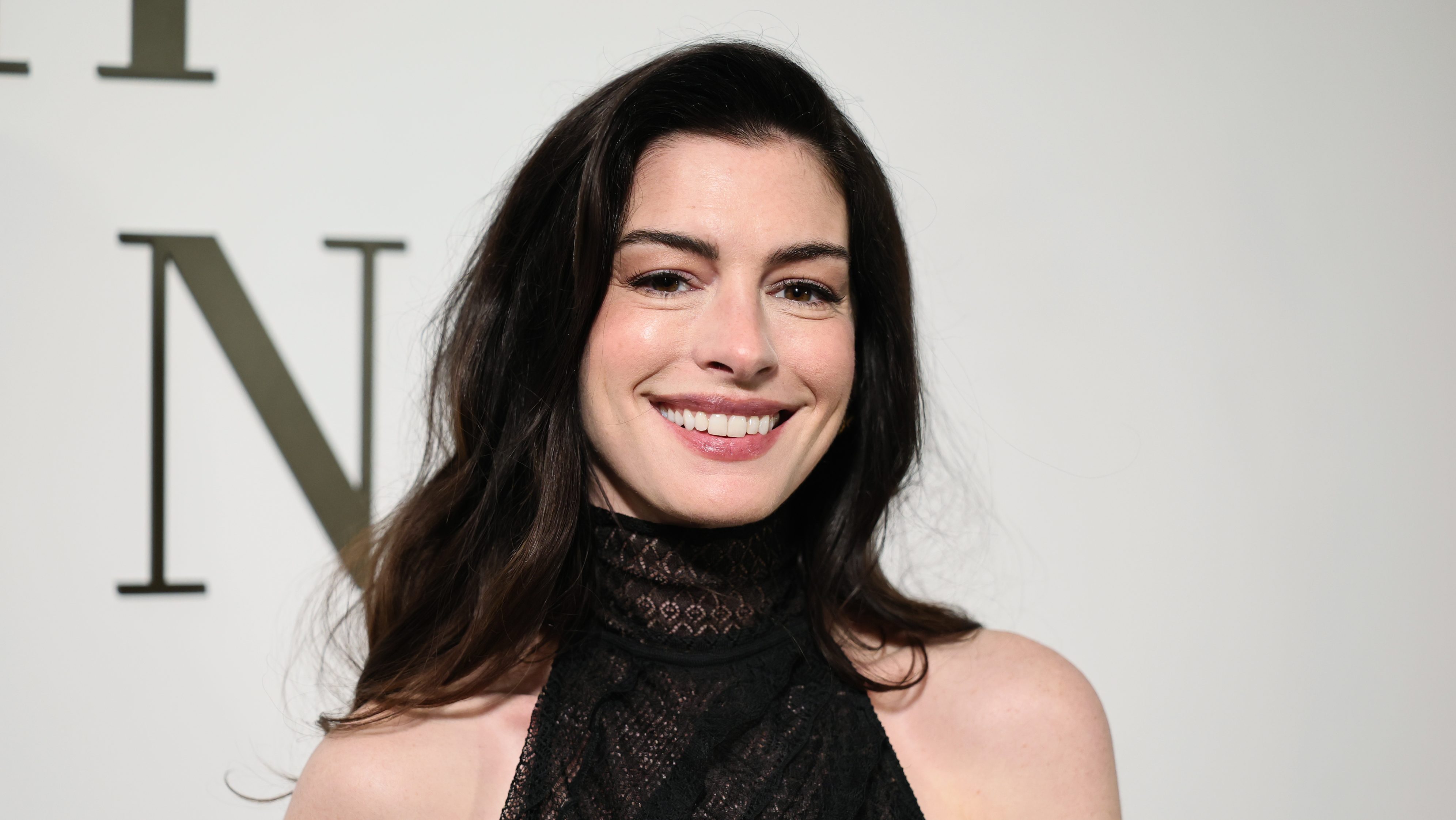 Anne Hathaway Wears a 'Textured, Sheer Gown': PHOTOS