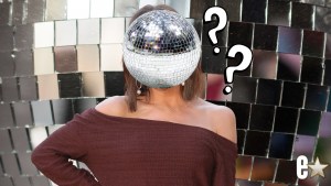 Kaitlyn Bristowe with her face covered by a mirrorball