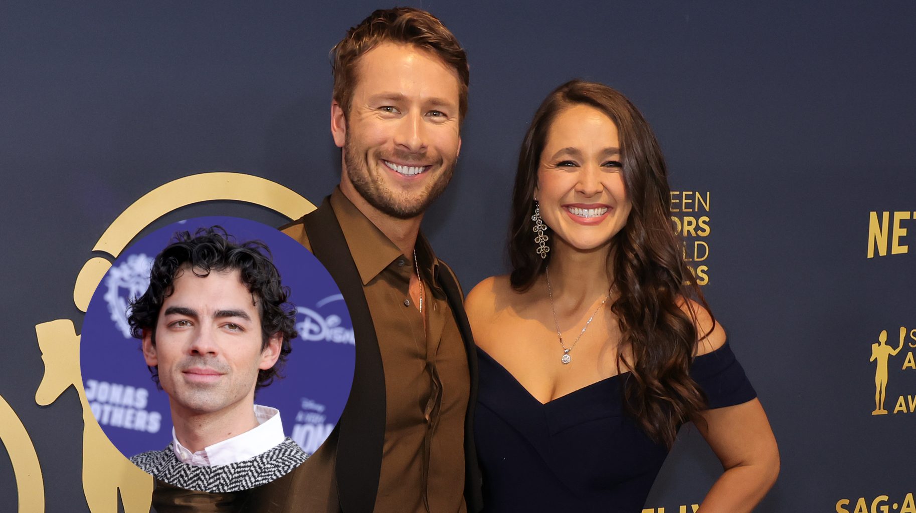 Joe Jonas, Glen Powell, and Leslie Powell.