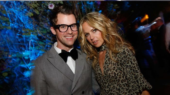 Stylists Brad Goreski (L) and Rachel Zoe attends Jade Jagger's unveiling of Bevledere's Jagger Dagger at the Chateau Marmont on April 21, 2008 in Hollywood, California