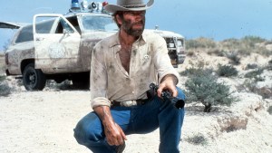 Chuck Norris a renegade Texas Ranger in a scene from the film 'Lone Wolf McQuade', 1983