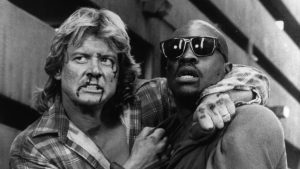Roddy Piper and Keith David in "They Live" (1988).