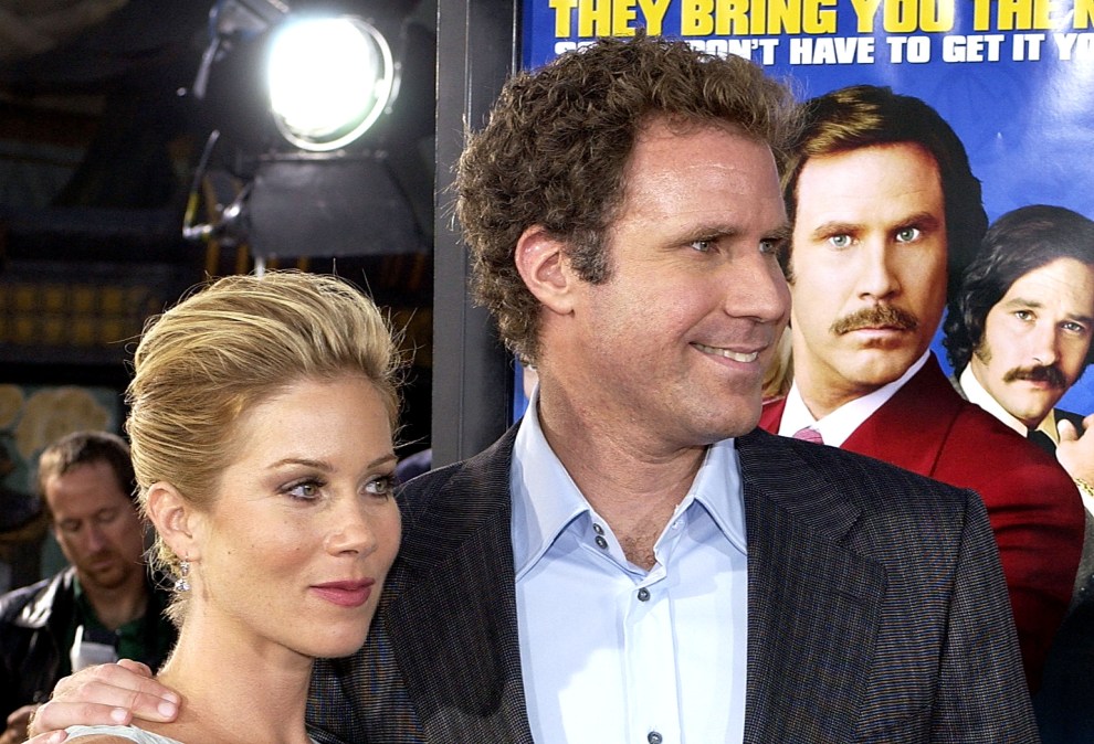 Christina Applegate and Will Ferrell at the "Anchorman" premiere in 2004.