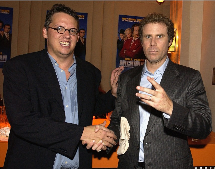 Adam McKay and Will Ferrell at the "Anchorman" aftershow party in 2004.