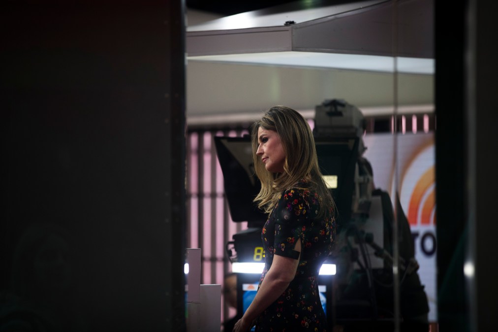 Savannah Guthrie stands on the set of NBC's Today Show