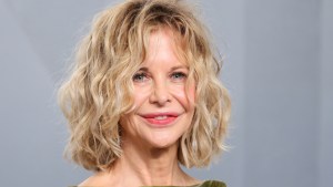 Meg Ryan smiles while attending the 2026 Vanity Fair Oscar Party