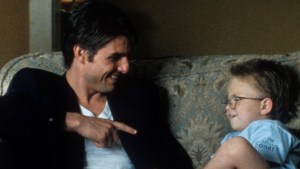 Tom Cruise points to Jonathan Lipnicki in scene from "Jerry Maguire"