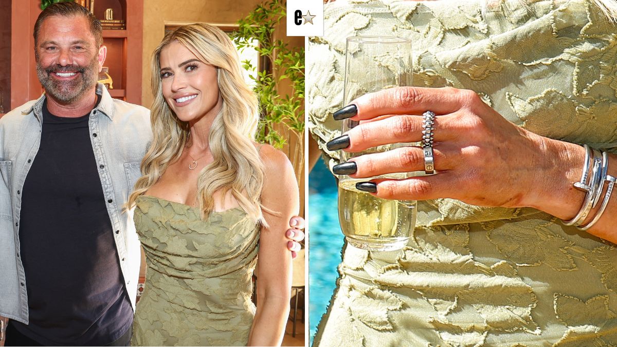 Christopher Larocca and Christina Haack, closeup of the ring in question