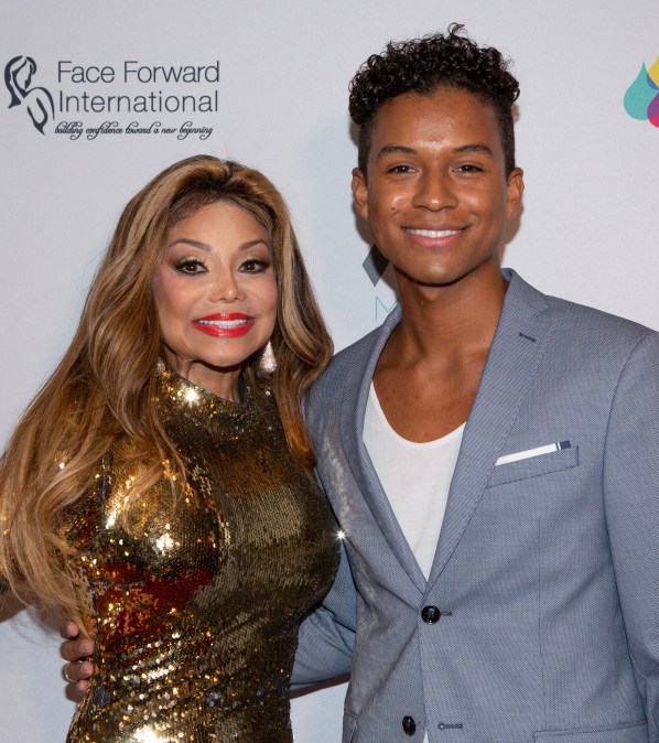 La Toya Jackson poses with her Jaafar Jackson in 2019.