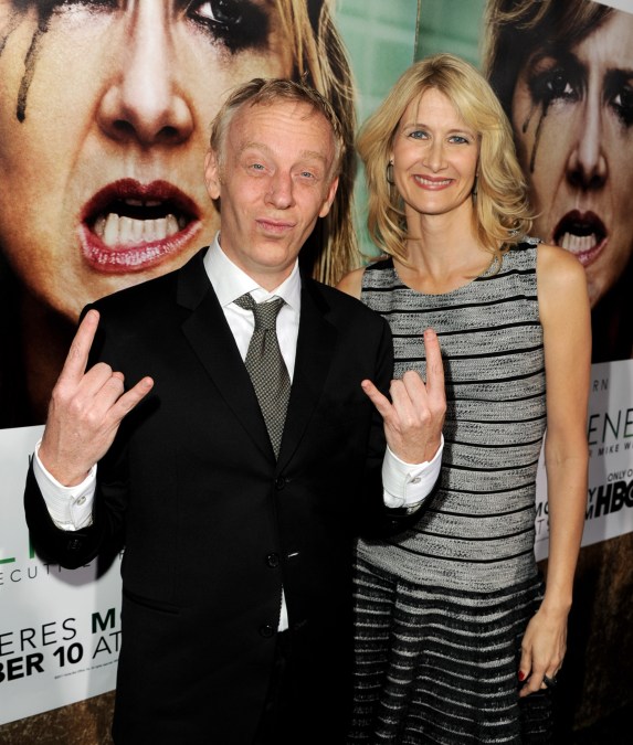 Executive producer/writer/director Mike White (L) and actress Laura Dern arrive at the premiere of HBO's "Enlightened"