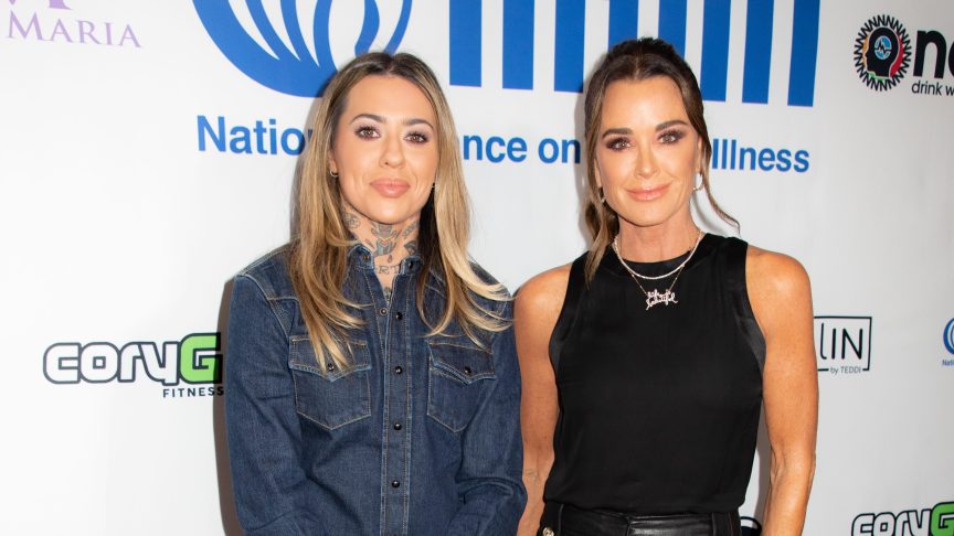Kyle Richards and Morgan Wade pose together at a National Alliance on Mental Illness event in Los Angeles