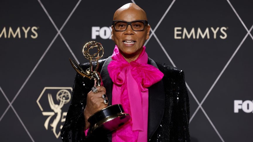 RuPaul, winner of Outstanding Reality TV Competition for "RuPaul's Drag Race," poses in the press room during the 75th Primetime Emmy Awards.
