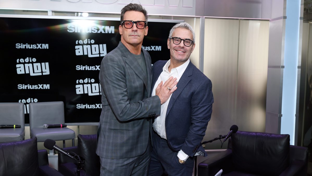 Jon Hamm and Andy Cohen attend SiriusXM Town Hall in New York City