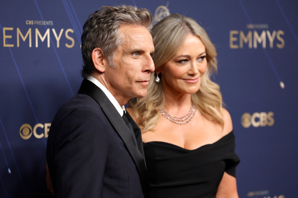 Ben Stiller and Christine Taylor attend the Primetime Emmy Awards in 2025
