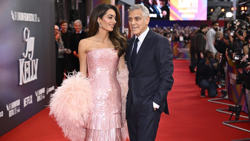 Amal Clooney and George Clooney attend the "Jay Kelly" Headline Gala at the 69th BFI London Film Festival.