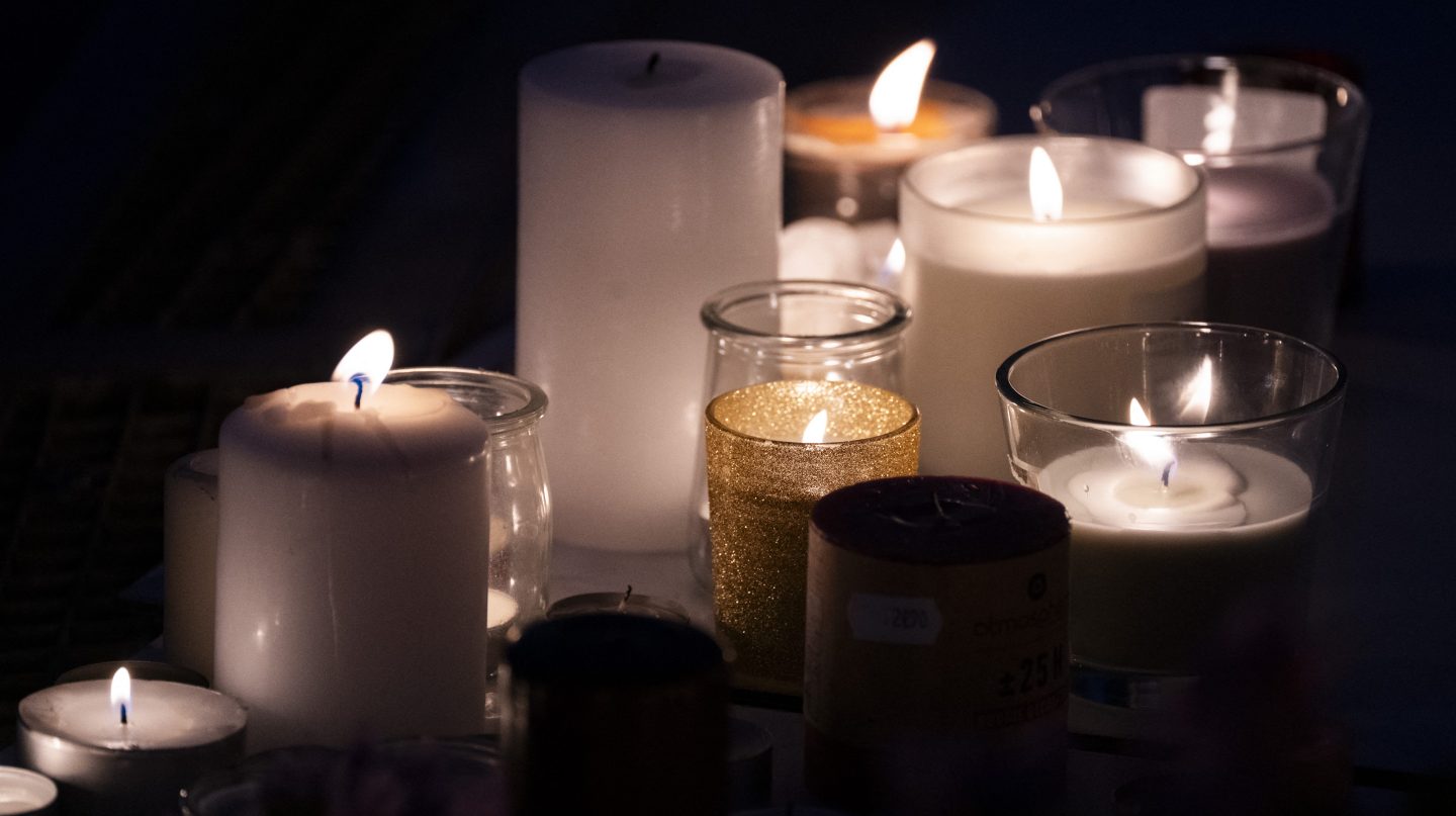 Candles for Laurie Webb.