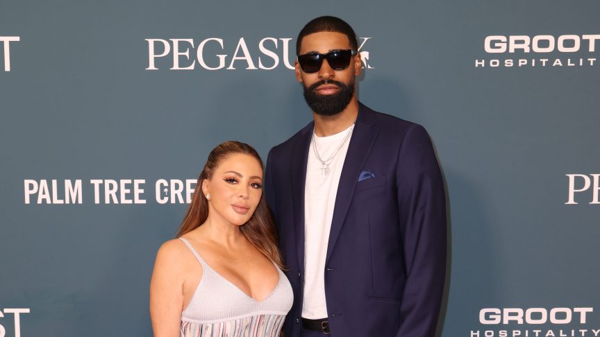 Larsa Pippen and Jeff Coby attend Pegasus World Cup at Gulfstream Park in January 2026