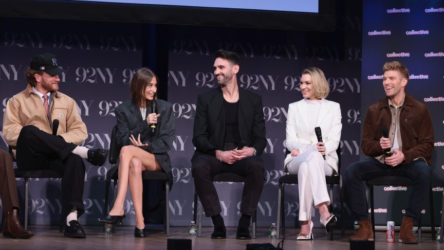 West Wilson, Amanda Batula, Carl Radke, Lindsay Hubbard and Kyle Cooke speak onstage at a “Summer House” Season 10 event in New York City
