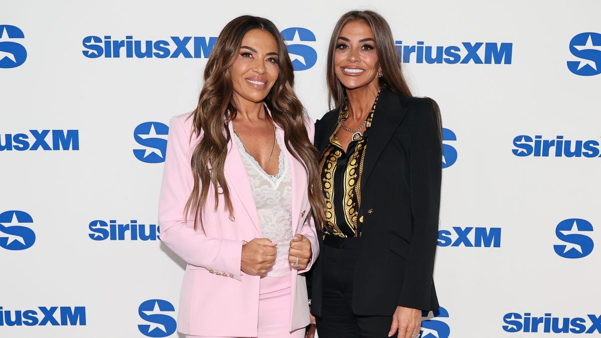 Dolores Catania and RHORI cast member Liz McGraw at SiriusXM Studios in New York City