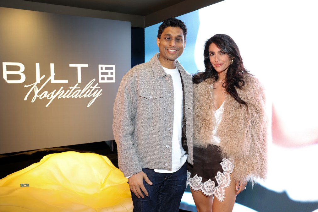 Ankur Jain, Bilt founder and CEO, and Erika Ann Hammond attend the Bilt Hospitality Launch.