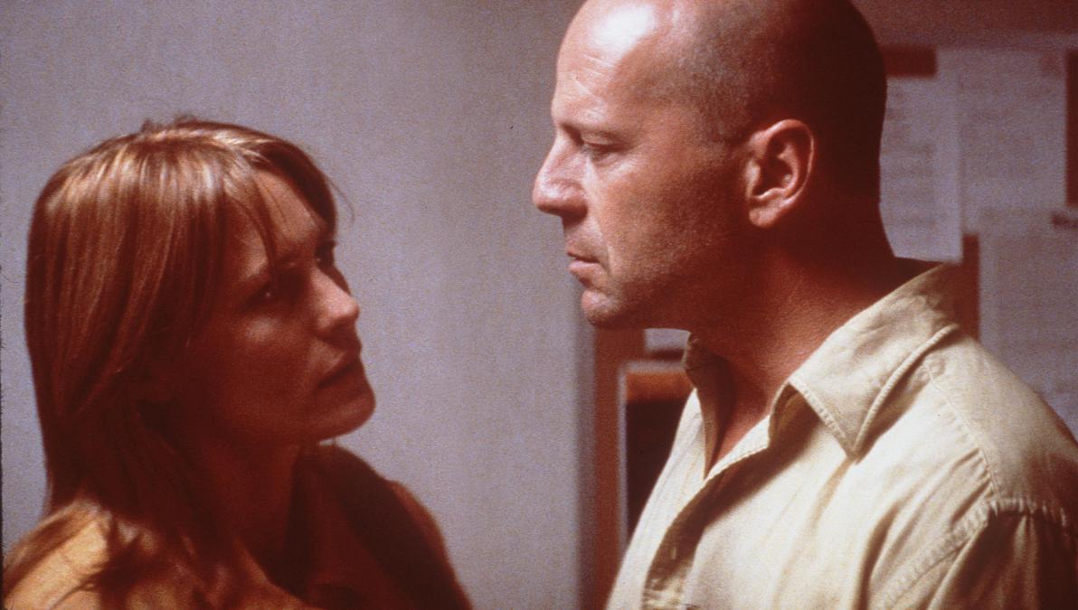 Robin Wright (L) with Bruce Willis in "Unbreakable."