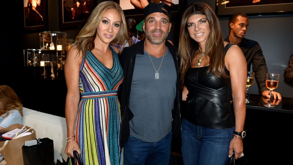 Melissa Gorga, Joe Gorga, and Teresa Giudice attend a New York Fashion Week event in 2016