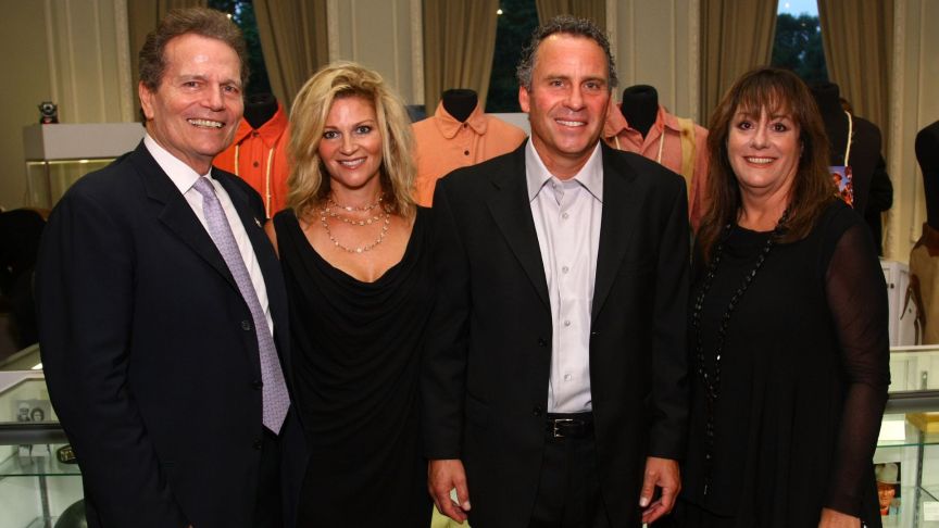 John Wayne's children, Patrick Wayne, Marisa Wayne, Ethan Wayne and Anita Swift attend the John Wayne Auction Preview at the Ukrainian Institute of America at the Fletcher Sinclair Mansion on September 23, 2011 in New York City